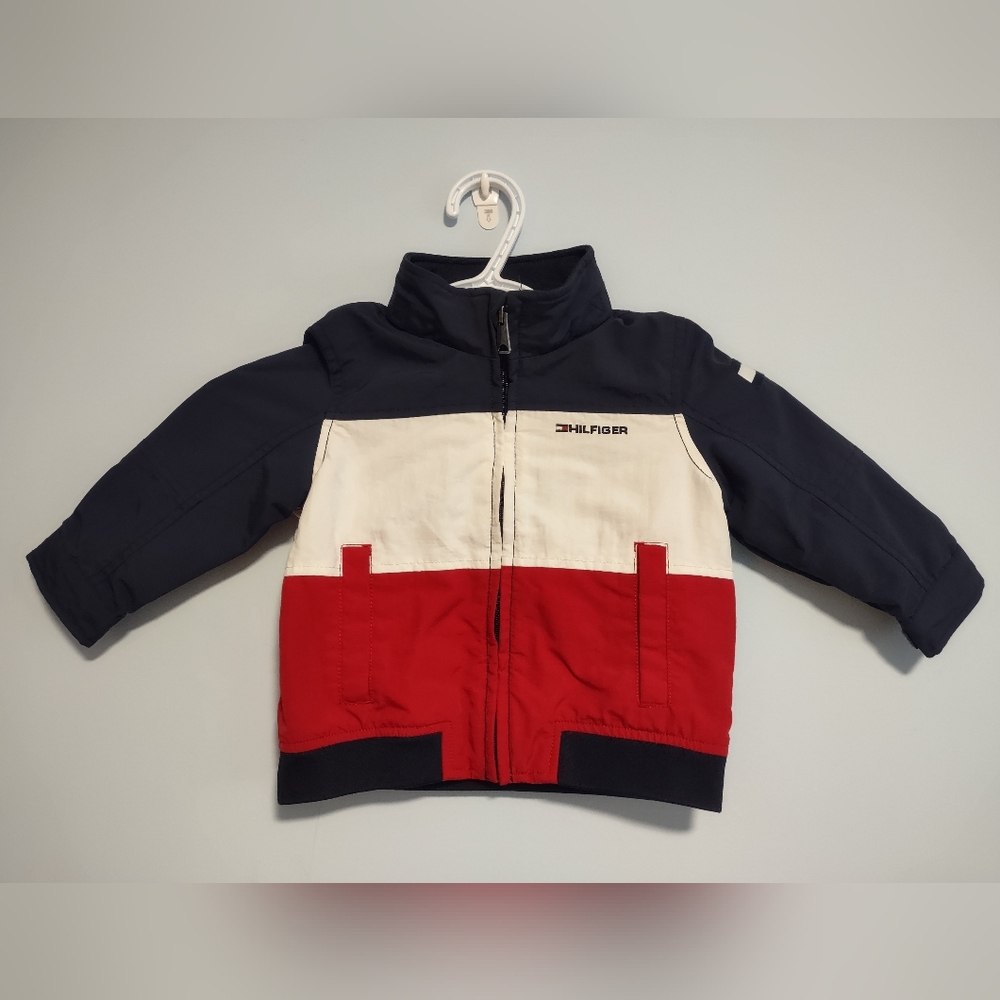 TOMMY HILFIGER Baby Colorblock Regatta Jacket Navy Red White Size 18 Months